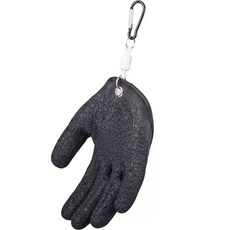 SISEUNDEUSI Quardi 釣魚手套 右手 + 磁吸扣, 黑色(手套), 1個