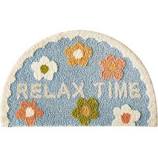 더자카 플로랄 반원 쿠션 욕실매트, 타입E, 1개