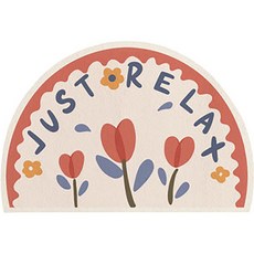 더자카 플로랄 반원 쿠션 욕실매트, 타입A, 1개