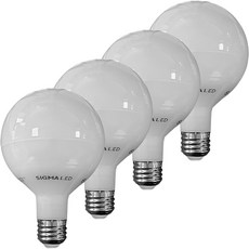 SIGMA LED Beam Bolgu LED燈泡 長型 8W E26, 黃光色, 4個