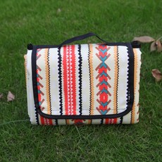 Sonio 民族風可折疊戶外防潮野餐墊, 02 奶油白