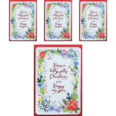 ICL繪圖新年賀卡閃爍花園+信封套組, 白色(卡片),隨機出貨(信封), 4套