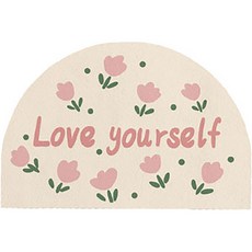 더자카 플로랄 반원 쿠션 욕실매트, 타입C, 1개