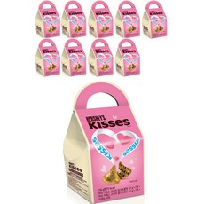 HERSHEY'S 好時 手提包裝KISSES水滴巧克力禮盒 牛奶巧克力 52g 2入+杏仁夾餡牛奶巧克力 52g, 10組