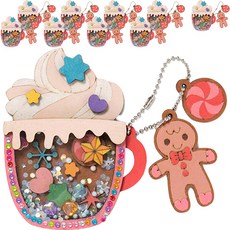 minhwashop MDF 搖搖樂 餅乾奶油 鑰匙圈 鑰匙扣 DIY 10入組, 1套, UDPWD0940