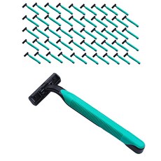 Janyhome 住宿用綠色一次性剃須刀, 50個, 1入