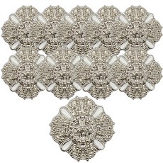 高級西裝寶石珍珠大衣鈕扣 柏林環氧樹酯 25mm, 10個, 鎳色 白色