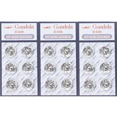 곤도라 스냅단추 14mm 6p, 실버, 3개