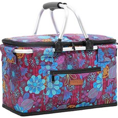 Sonio 戶外野餐籃雙提手包, 12個35L紫花