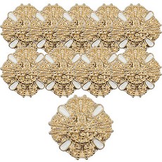 高級西裝寶石珍珠大衣鈕扣 柏林環氧樹酯 25mm, 10個, SR金色 白色