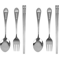 幼兒用噗噗車湯匙叉子2件組, 單一顏色, 湯匙 + 叉子 + 筷子, 1個