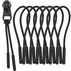 手柄金屬尖端裝飾拉鍊頭, 8個, 黑色