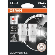 OSRAM 歐司朗 方向燈 轉向燈 T20 W21W LED 2p, 紅色, T10, 2個