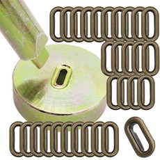 工藝配件 橢圓形雞眼扣 S 30入 + 模具組, 1套, 古銅金(雞眼扣)