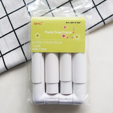 DIY相框 預製塑料方形方形繡花框小號, 白色, 1個