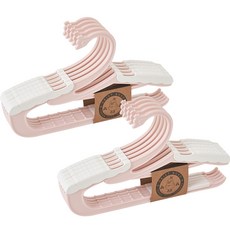 OBJET NUVO 兒童用皇冠鴨可調節長度衣架, 10個, 粉彩粉