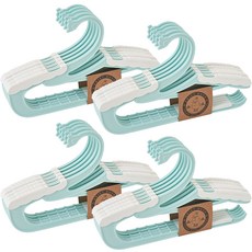 OBJET NUVO 兒童用皇冠鴨長度可調衣架, 20個, 粉彩薄荷