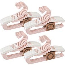 OBJET NUVO 兒童用皇冠鴨長度可調式衣架, 20個, 粉彩粉紅
