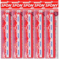 SPONY Soft Fit 孔洞螺旋羽球握把布 N-3000, 紅色, 5個