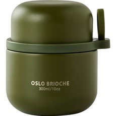 OSLO Brioche 316不鏽鋼保溫便當食物罐, 深綠色, 300ml, 1個