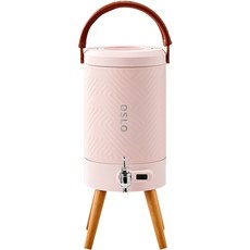 OSLO 不鏽鋼 304 雙層真空保溫保冷 Tree 飲水桶, 4.5L, 1個, 粉紅色