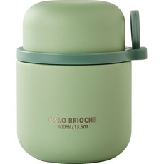 OSLO Brioche 316不鏽鋼保溫便當食物罐, 綠色, 400ml, 1個