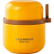 OSLO Brioche 316不鏽鋼保溫便當食物罐, 黃色, 300ml, 1個
