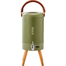 OSLO 不鏽鋼 304 雙層真空保溫保冷 Tree 飲水桶, 4.5L, 1個, 綠色