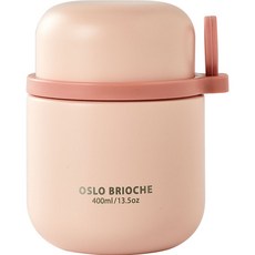 OSLO Brioche 316不鏽鋼保溫保冷食物罐, 粉紅色, 400ml, 1個