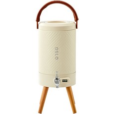 OSLO 不鏽鋼 304 雙層真空保溫保冷 Tree 飲水桶, 4.5L, 1個, 白色