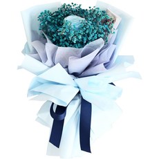 Garden in the City 永生玫瑰滿天星花束, 藍色