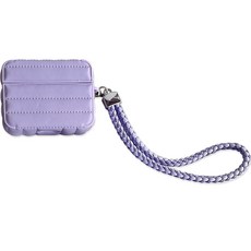 아폰케 에어팟 패딩 케이스 스트랩 에어팟3세대, 퍼플, S09086