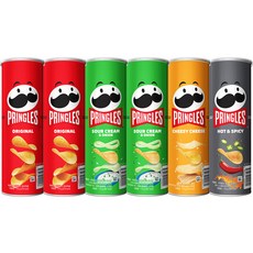 PRINGLES 品客 洋芋片 原味 2罐+洋蔥口味 2罐+辛辣口味 1罐+起司口味 1罐, 660g, 1組