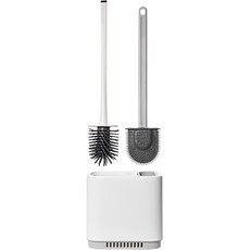 Saenghwalgongsik 壁掛式馬桶刷清潔刷雙刷頭組, 灰色 + 白色, 1個