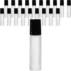 滾珠式加厚香水瓶 10ml, 20個, 黑色(蓋) + 半透明(瓶身)