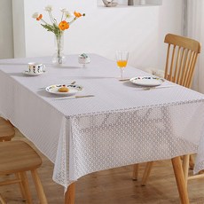 라이프크런치 레이스 식탁보 인테리어 식탁커버, 마름모 화이트, 100 x 100 cm
