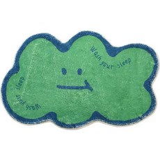 Hierry 雲朵造型切割地墊, 深綠色