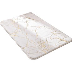 Hirely 方形設計廚房浴室地墊, 白色