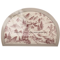 Highery 浴室 玄關地墊 半圓形, 紅色