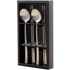 TABLE Art. Tedongsha 304不鏽鋼餐具2套組, 單色, 湯匙2件 + 筷子2件