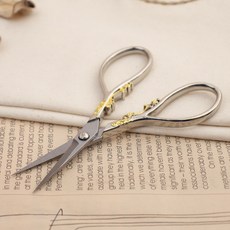 아트조이 DIY 펠트 펀치니들 겸용 빈티지 가위 11cm, 골드, 1개