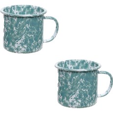 HAKOYA 潑漆琺瑯馬克杯 350ml, 2個, 薄荷綠