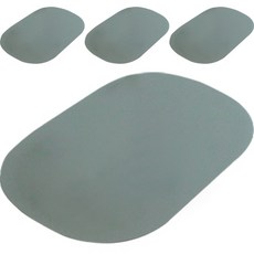 타원 가죽 테이블 매트 4p, 42 x 27 x 0.2 cm, 민트