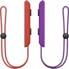 Akitomo Hofu OLED 兼容任天堂 Switch Joy-Con 腕帶支架猩紅色和紫色套裝, 1套, 單一商品