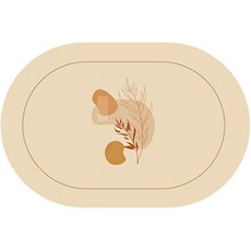 Wither Home 極簡植物圓形地墊, 橘色, 1個