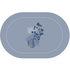 위더홈 미니멀 플랜트 라운드 매트, 블루, 1개