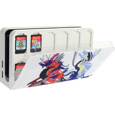 AKITOMO HOHOO 任天堂Switch OLED 卡片收納底座正面保護蓋 朱/紫, 1個, 鮮豔