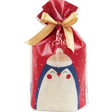 Inp 聖誕節緞帶袋 15 x 23 cm, 25個, 紅色快樂企鵝