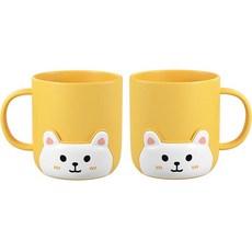 The Jaka 繽紛貓咪漱口杯, 黃色, 2個