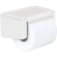 LIVINGiF 免打孔現代風黏貼式霧面衛生紙架, 白色, 1個